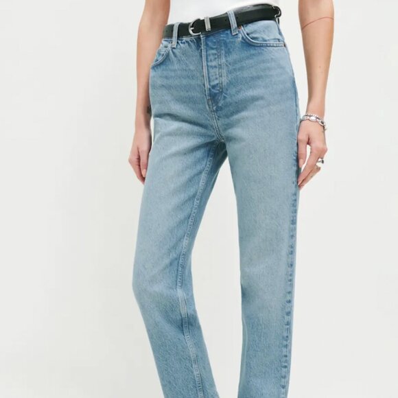Reformation Denim - Reformation Cynthia High Rise Straight Long Jeans Kenai - Size 26